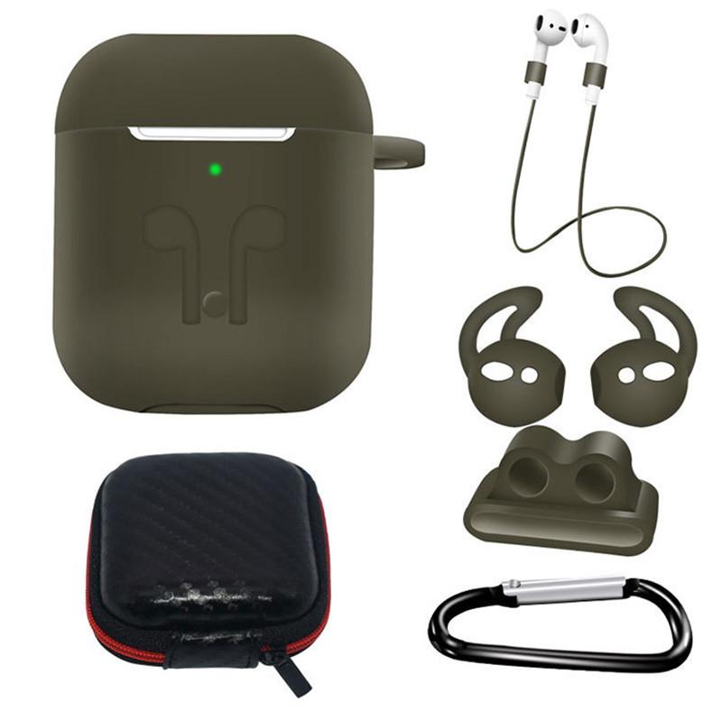 6 in 1 Silicone Case with Ear Hook Grips Straps Clips Tips Grips for AirPods 1 2 (1st 2nd Gen.) 6 in 1 Silicone Case with Ear Hook Grips Straps Clips Tips Grips for AirPods 1 2 (1st 2nd Gen.)